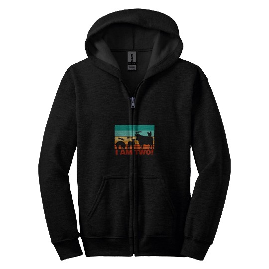 Pig Farm Farmer Pig Lover Hog I Am Two Party Theme Zip Hoodies