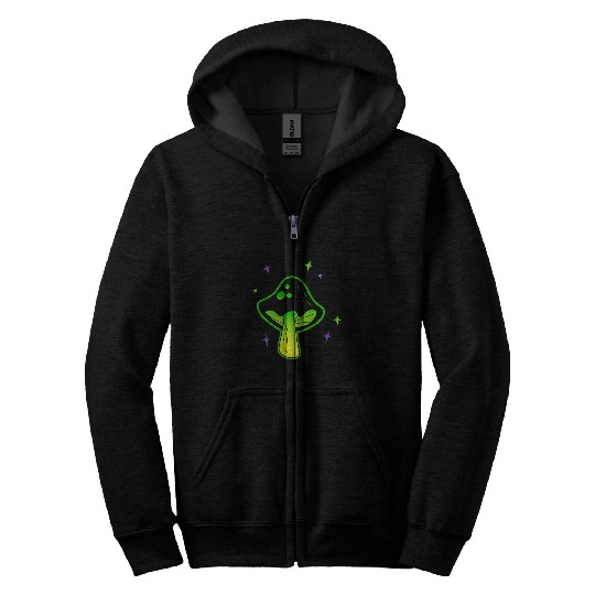 Mushrooms Hippie Mushrooms Spiritual Aesthetic Magic Zip Hoodies