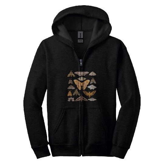 Moth Insect Bug Cottagecore Butterfly Zip Hoodies