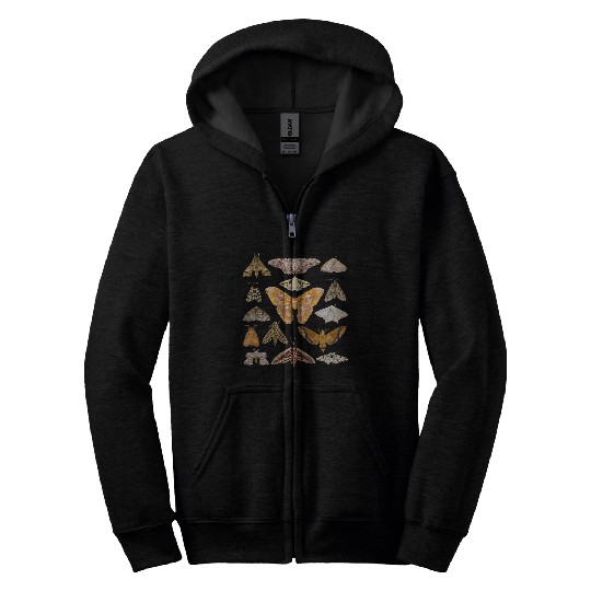 Moth Insect Bug Cottagecore Butterfly Zip Hoodies
