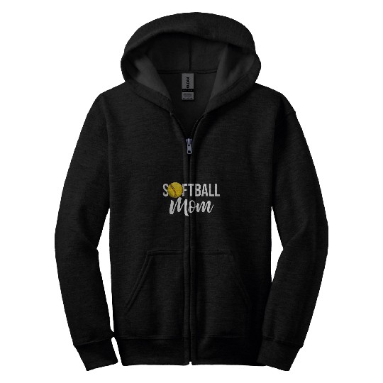 Softball Mom Softball Baseball Sport Zip Hoodies
