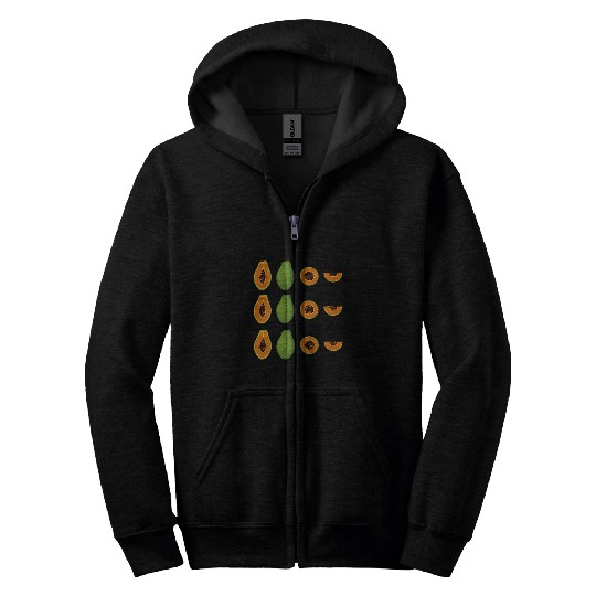 Papaya Outfit Love Vegan Food Zip Hoodies