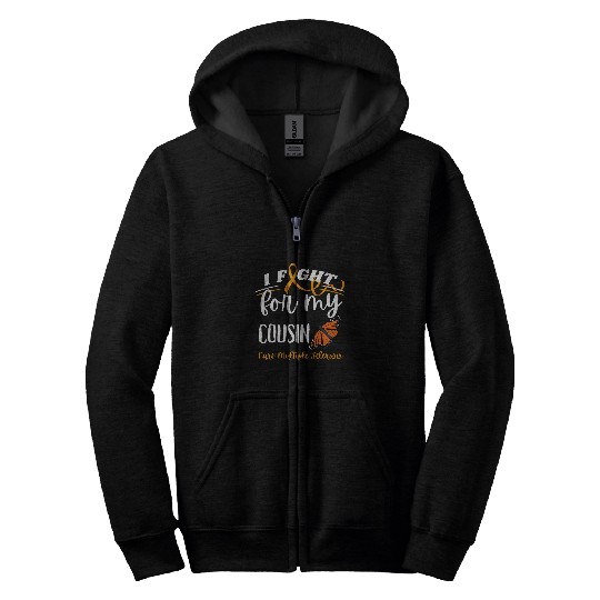MS Multiple Sclerosis Awareness T Cure MS Butterfly Cousin Zip Hoodies