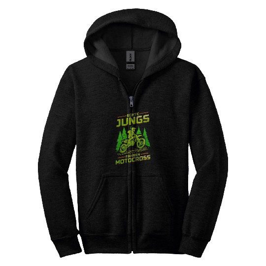 Real boys driving motocross 2motorcycle biker children Zip Hoodies