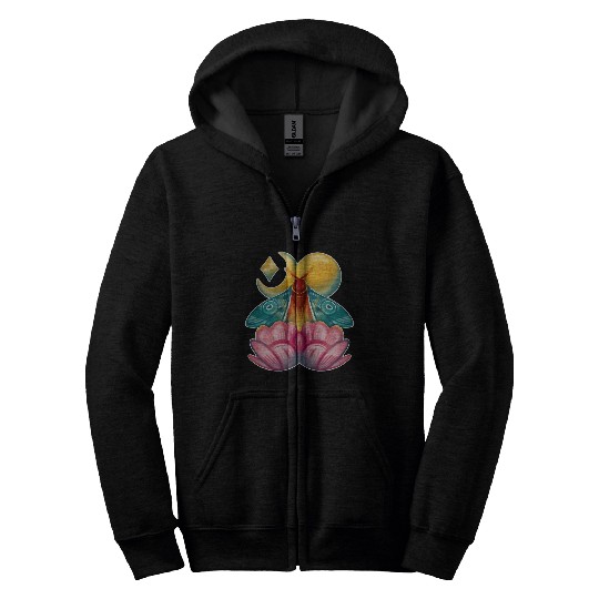 Moth Butterfly Watercolor Cottagecore Aesthetic Fairycore Zip Hoodies