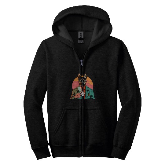 German Shepherd Coffee Funny Dog Beverage Zip Hoodies