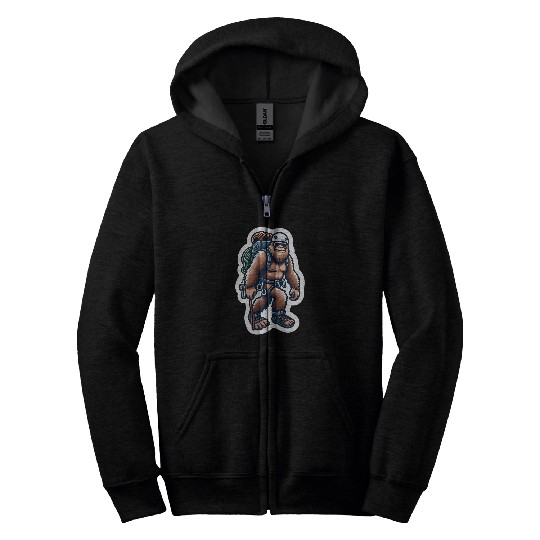 Rock Climbing Sasquatch Gifts for bigfoots lovers Zip Hoodies