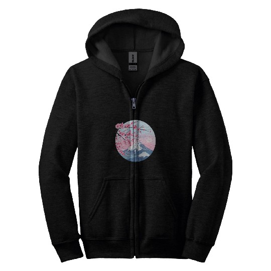 Japanese Sakura Garden Geisha Mount Fuji Cherry Blossom 25 Zip Hoodies