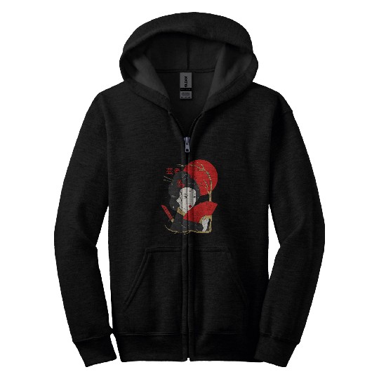 Japanese warrior Japan Geisha Zip Hoodies