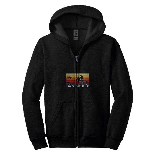 Retro Dirt Bike Design Motorcycle Motocross Zip Hoodies