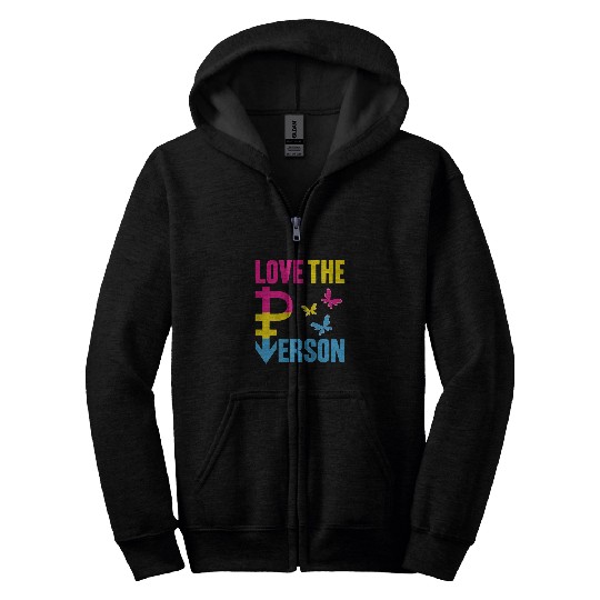 Pansexual Pride Flag Affirmation Butterfly Pan Symbol Quote Zip Hoodies