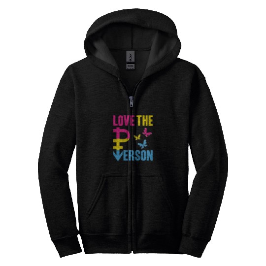Pansexual Pride Flag Affirmation Butterfly Pan Symbol Quote Zip Hoodies