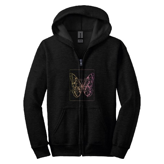 Pastel Goth Aesthetic Butterfly Zip Hoodies