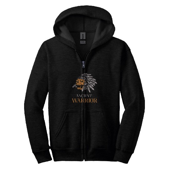 Native American Day warrior cheif indian skullheaddress Zip Hoodies