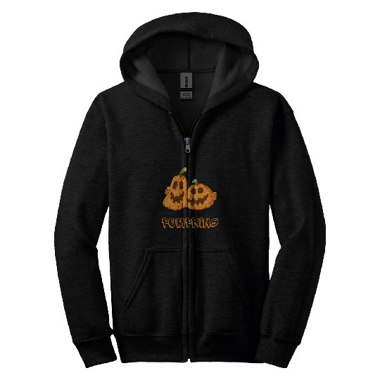 Pumpking Lovely Halloween Costume for Him Zip Hoodies