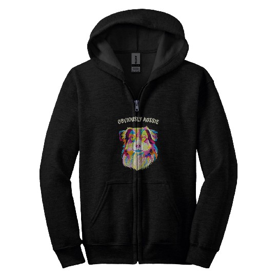 Obviously Aussie Australian Shepherd Funny 1 Zip Hoodies