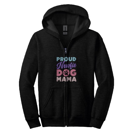 Newfoundland PROUD NEWFIE DOG MAMA Newfie Dog Mom Zip Hoodies