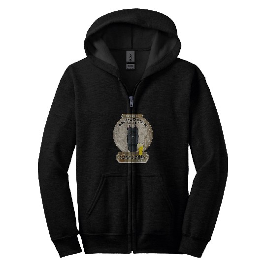 Happiness Is An Old Man With A Beer Cane Corso Zip Hoodies
