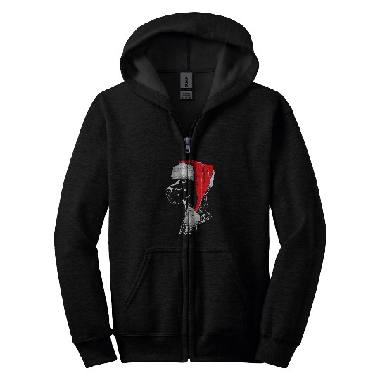 Funny German Shorthaired Pointer Santa Christmas dog mom Zip Hoodies
