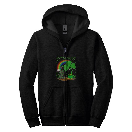 Funny Rainbow German Shorthaired Pointer Dog St Patricks Day Zip Hoodies