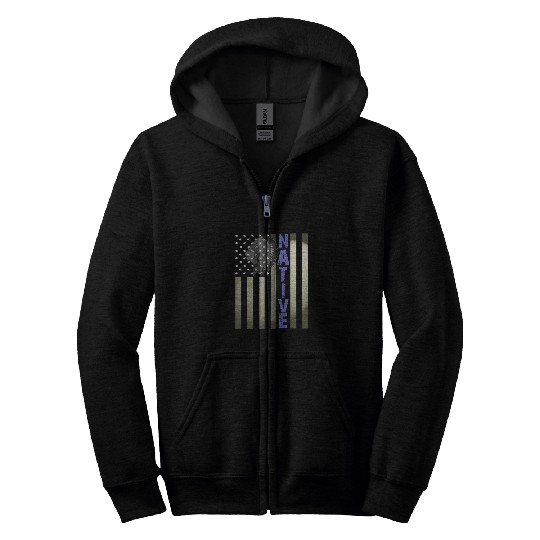 Native American Day vintages Flag USA 1 Zip Hoodies