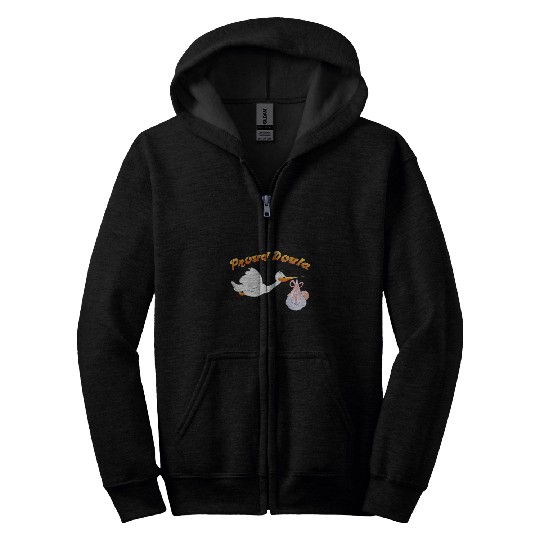 Womens Proud Doula Pregnancy Expecting Mom Mother Baby Babies Stork Zip Hoodies