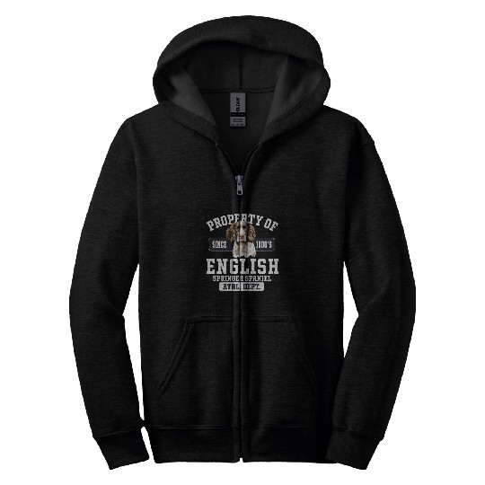 Property of English Springer Spaniel Athletic Department Zip Hoodies