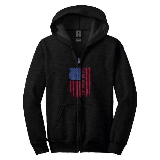Pomsky Dog Dad Patriotic Pomsky Dad Zip Hoodies