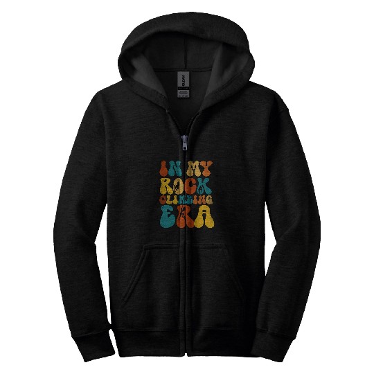 In My Rock Climbing Era Retro Groovy distressed Climbers Zip Hoodies