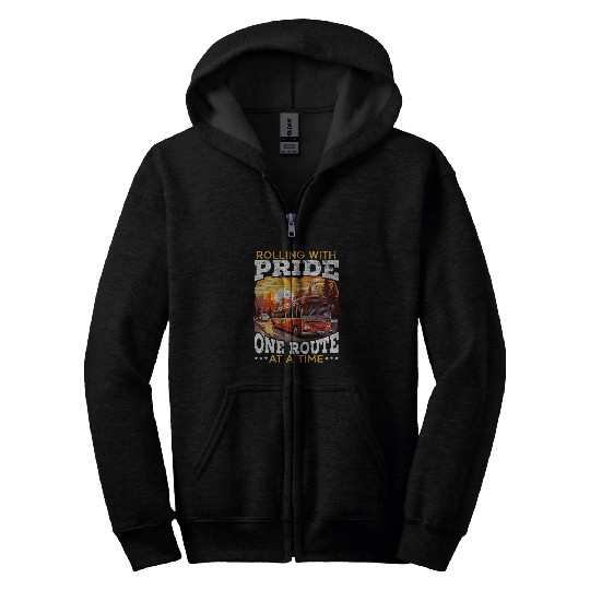 School Bus Driver Job Profession Transport Driving 8 Zip Hoodies