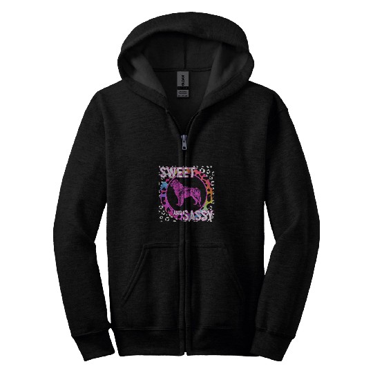 Newfoundland Newfie Dog 90s Nostalgia Rainbow Leopard Print Zip Hoodies
