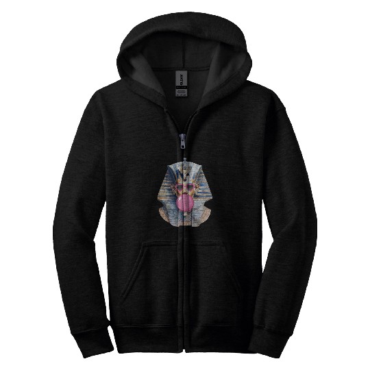 Womens Pig Bubblegum Egyptian Pharaoh Pink Sunglasses Zip Hoodies