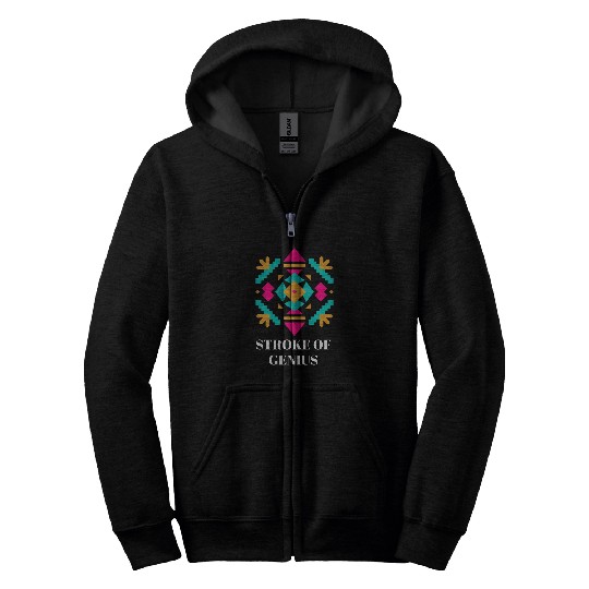 Stroke Of Genius Colorful Artist Designs Present Zip Hoodies