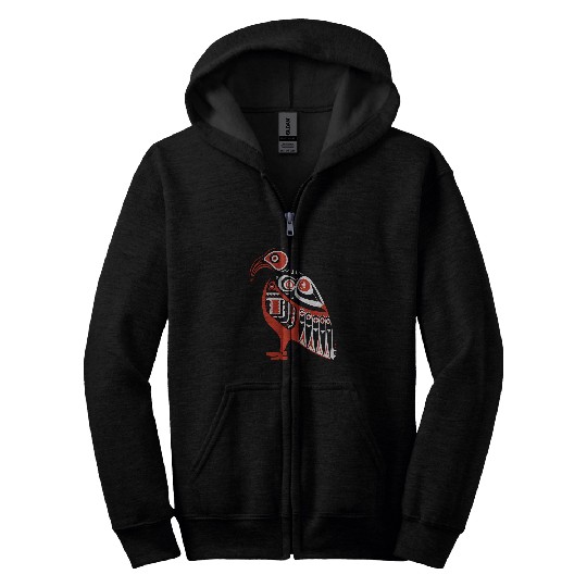 Supernatural Bird Native American Northwest Coast Art Zip Hoodies