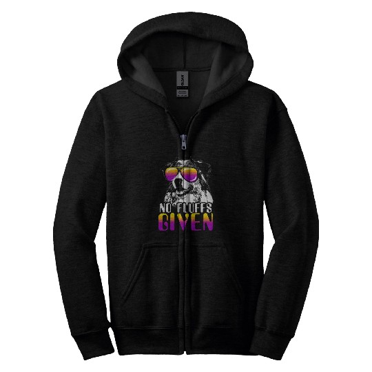 No Fluffs Given Aussie Sunglasses Australian Shepherd Zip Hoodies