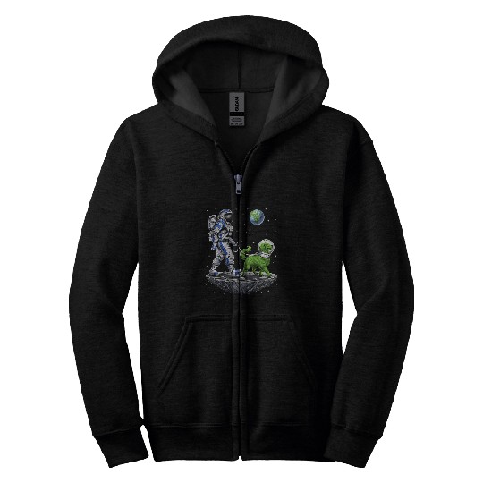 Space Astronaut Walking Alien Dog Planet Earth Zip Hoodies