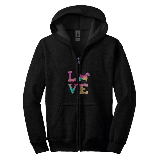 Dog Scottish Terrier Colorful Watercolor Scottish Terrier Mom Dog Art Zip Hoodies