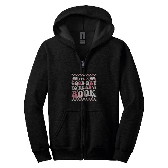 Reading Read A Book Bookworm Reader Librarian Groovy Vintage Zip Hoodies