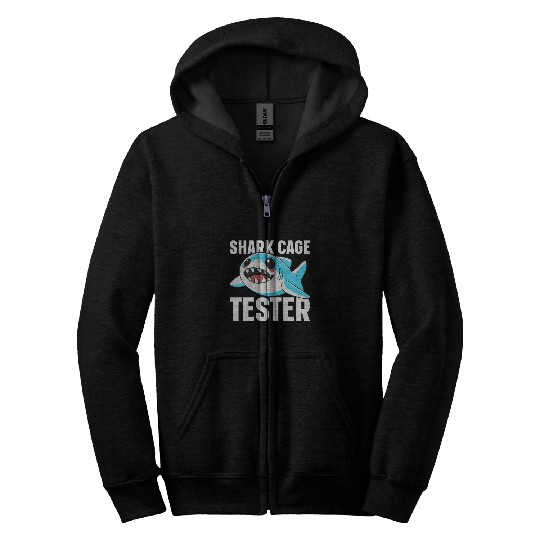 Shark Cage Tester Amputee One Leg Prosthetic User 10 Zip Hoodies