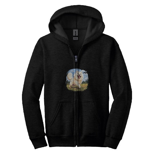 Samoyed Dog Breed Pet Cute Graphic Zip Hoodies