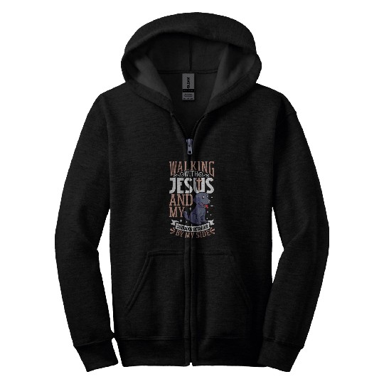 Jesus and dog Labrador Retriever Zip Hoodies