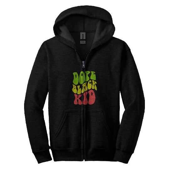 Retro DOPE BLACK KID I Am Little American History Boy For Me Zip Hoodies