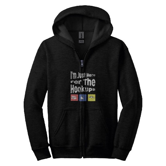 Discover Im Just Here For The Hookups Funny Camp RV Camper Camping 10 Zip Hoodies