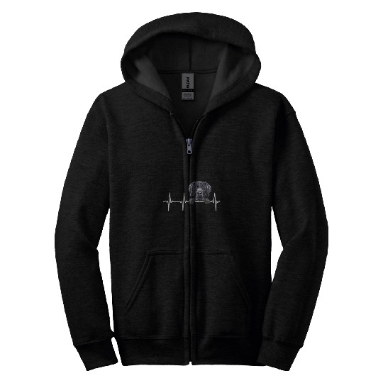 Dog Great Dane Funny Dog Heartbeat For Black Great Dane Lovers T-Shirt Zip Hoodies