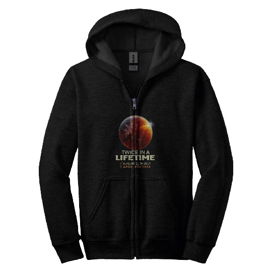 Solar Eclipse Twice In Lifetime 2024 Solar Eclipse Zip Hoodies