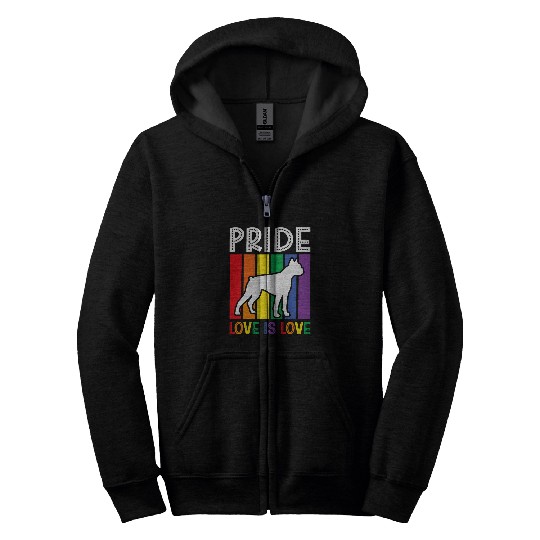 HoBo Care Boxer Rescue Pride Love is Love Zip Hoodies