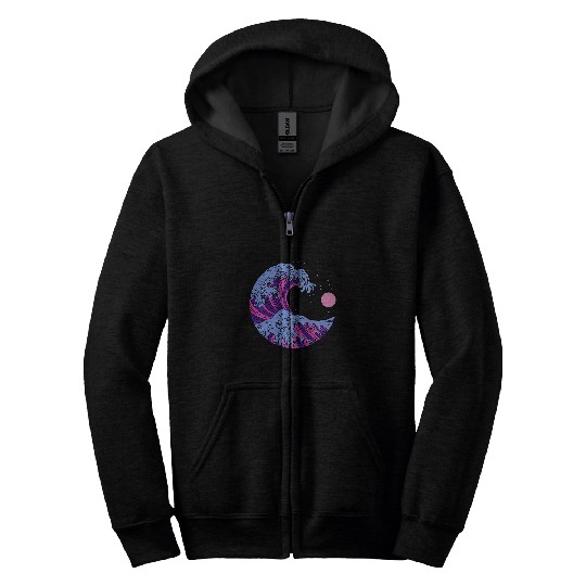 Discover Omnisexual Pride Omni Japanese Wave Discreet LGBTQ Art Zip Hoodies
