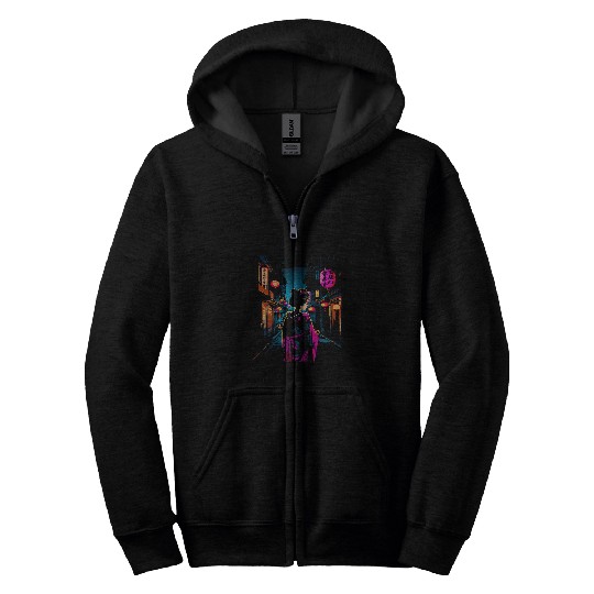 Japanese Geisha Japan Culture Lover Japanese Synthwave Zip Hoodies