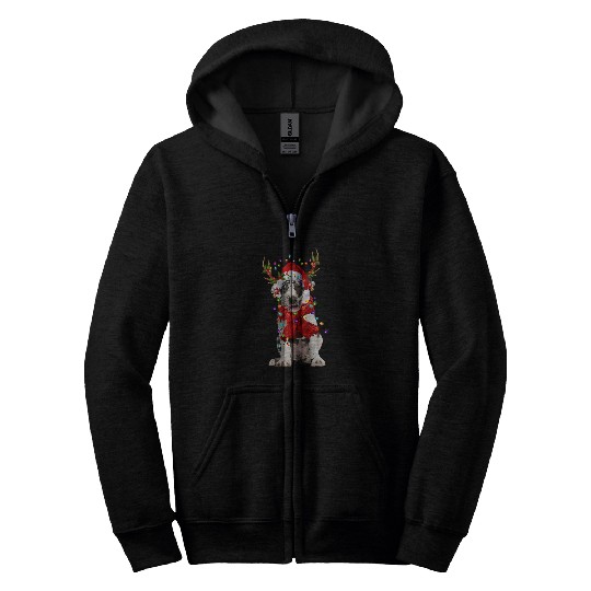 Dog Great Dane Christmas Snow Layers Santa Dog Ugly Xmas T-Shirt Zip Hoodies