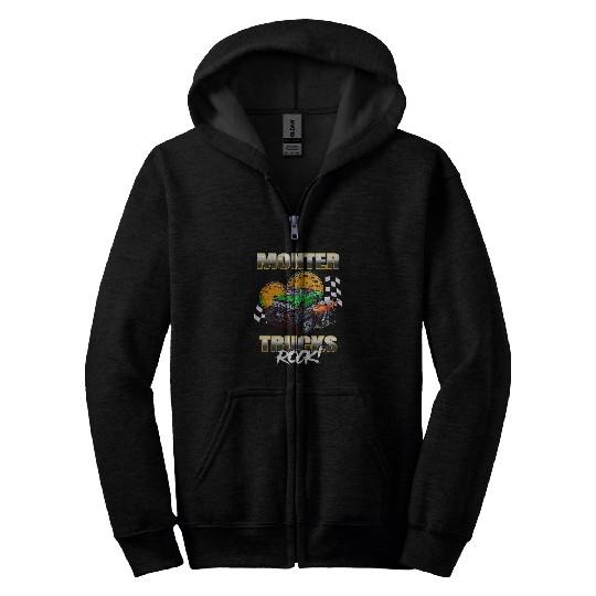 Monster Trucks Rock Zip Hoodies